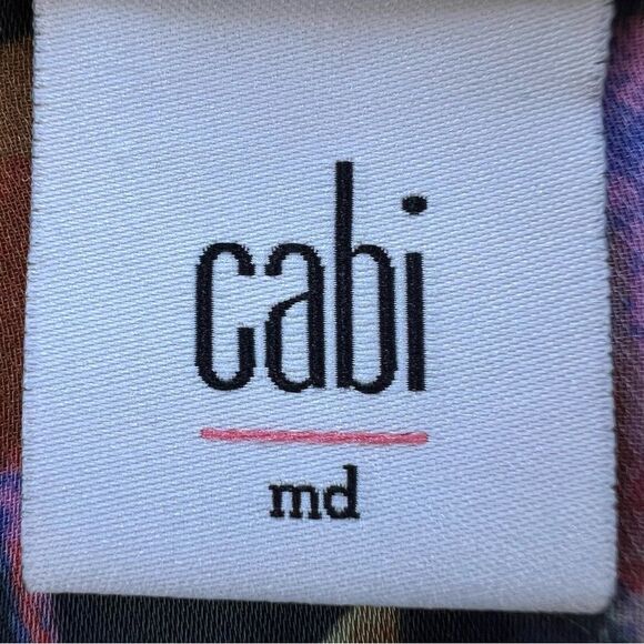 CAbi 3077 Abstract Black Multicolored Flaunt Wrap Sleeveless Blouse - Picture 8 of 12